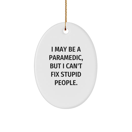 Funny Rescue Worker Gifts for Men, Christmas Unique Rescue Worker Oval Ornament, Rescue Worker Humor Quote - Image 1