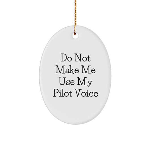 Funny Pilot Gifts for Him, Oval Ornament for Pilots, Christmas Unique Gifts from Friends, Pilot Decorative - Image 1