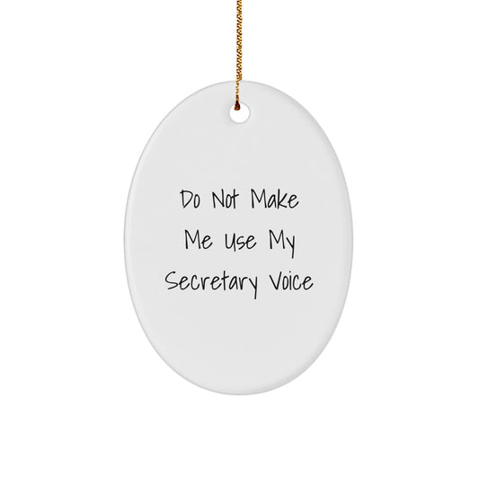 Funny Secretary Oval Ornament Gifts from Women, Gifts for Secretary Men, Unique Christmas Unique Gifts, Oval Ornament Secretary Quotes, Secretary Oval Shaped Decoration - Image 1