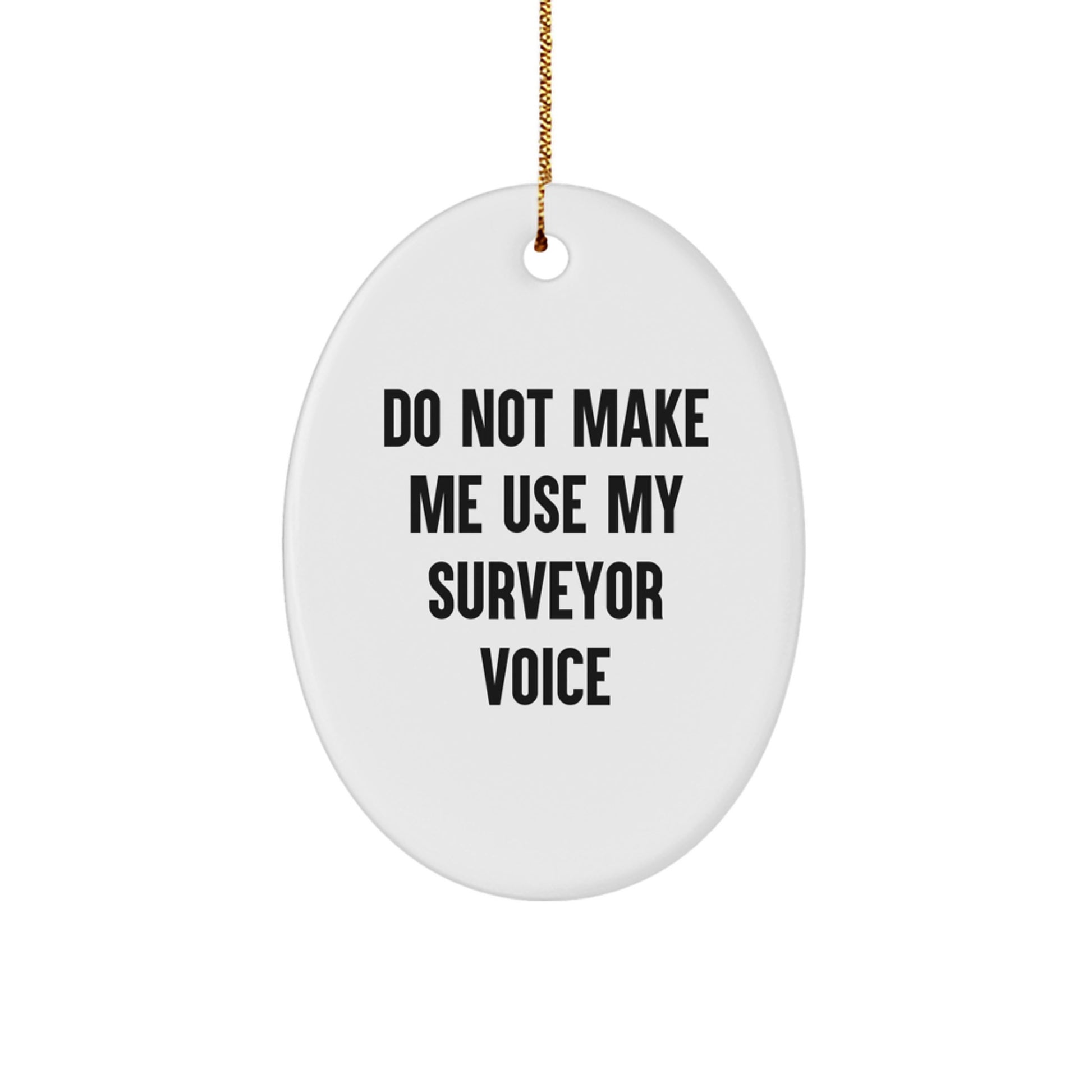 Funny Surveyor Gifts for Friends, Oval Ornament, Christmas Unique Gifts from Family - Image 1