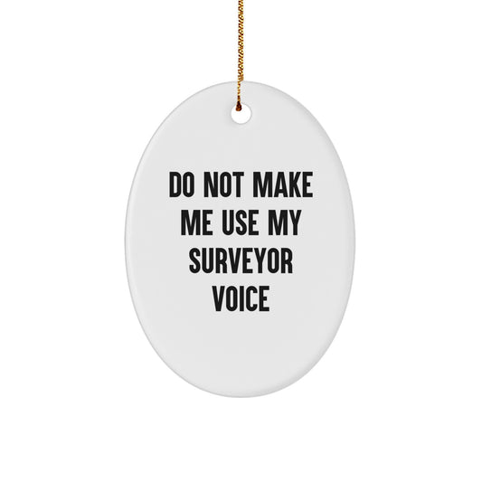 Funny Surveyor Gifts for Friends, Oval Ornament, Christmas Unique Gifts from Family - Image 1