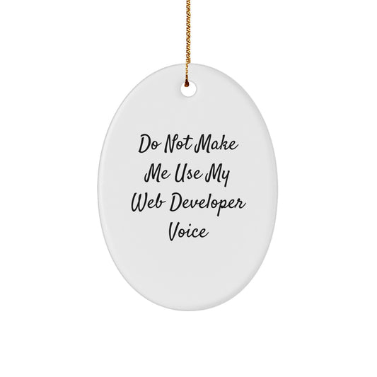 Funny Web Developer Christmas Oval Ornament Gifts from Men to Web Developer Friends - Image 1