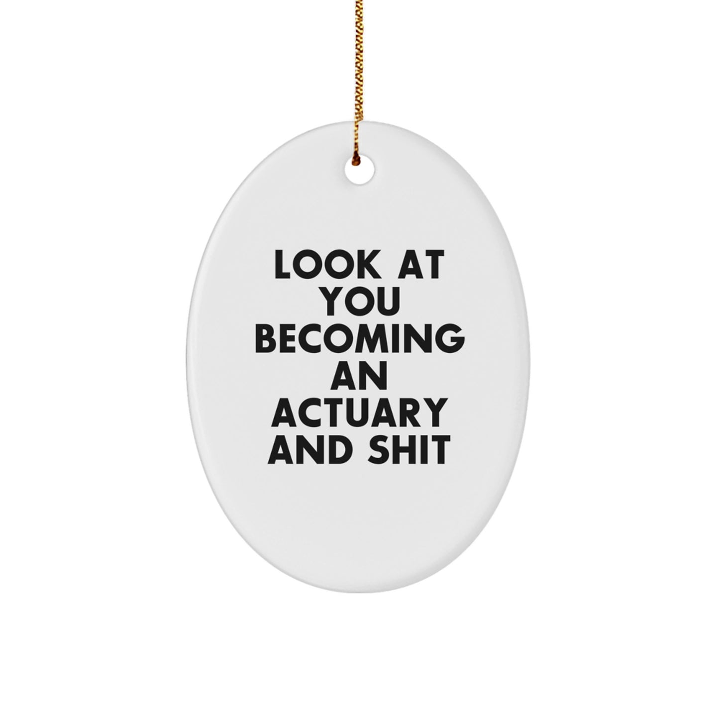 Funny Actuary Gifts for Men, Oval Ornament Quotes from Friends, Christmas Unique Gifts for Actuary - Image 1