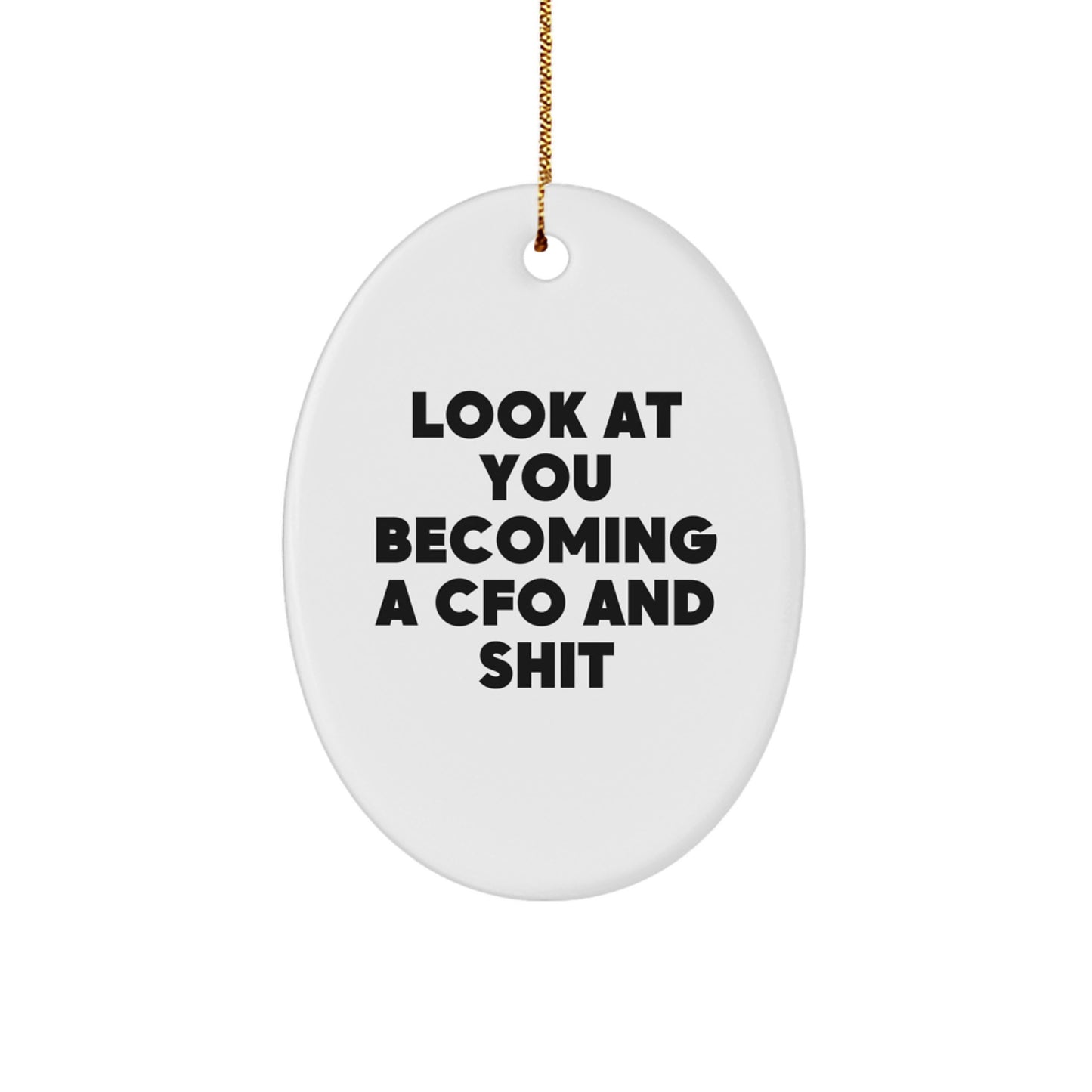Funny CFO Gifts for Men - Oval Ornament - Look At You Becoming A CFO And Shit, Christmas Unique Gifts from Friends - Image 1