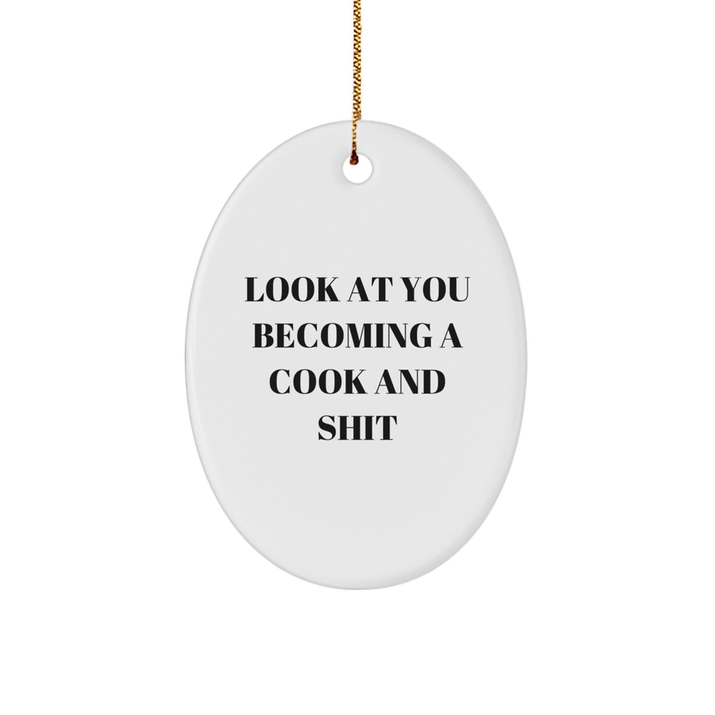 Funny Cook Oval Ornament Gifts for Men from Women on Christmas Unique - Image 1