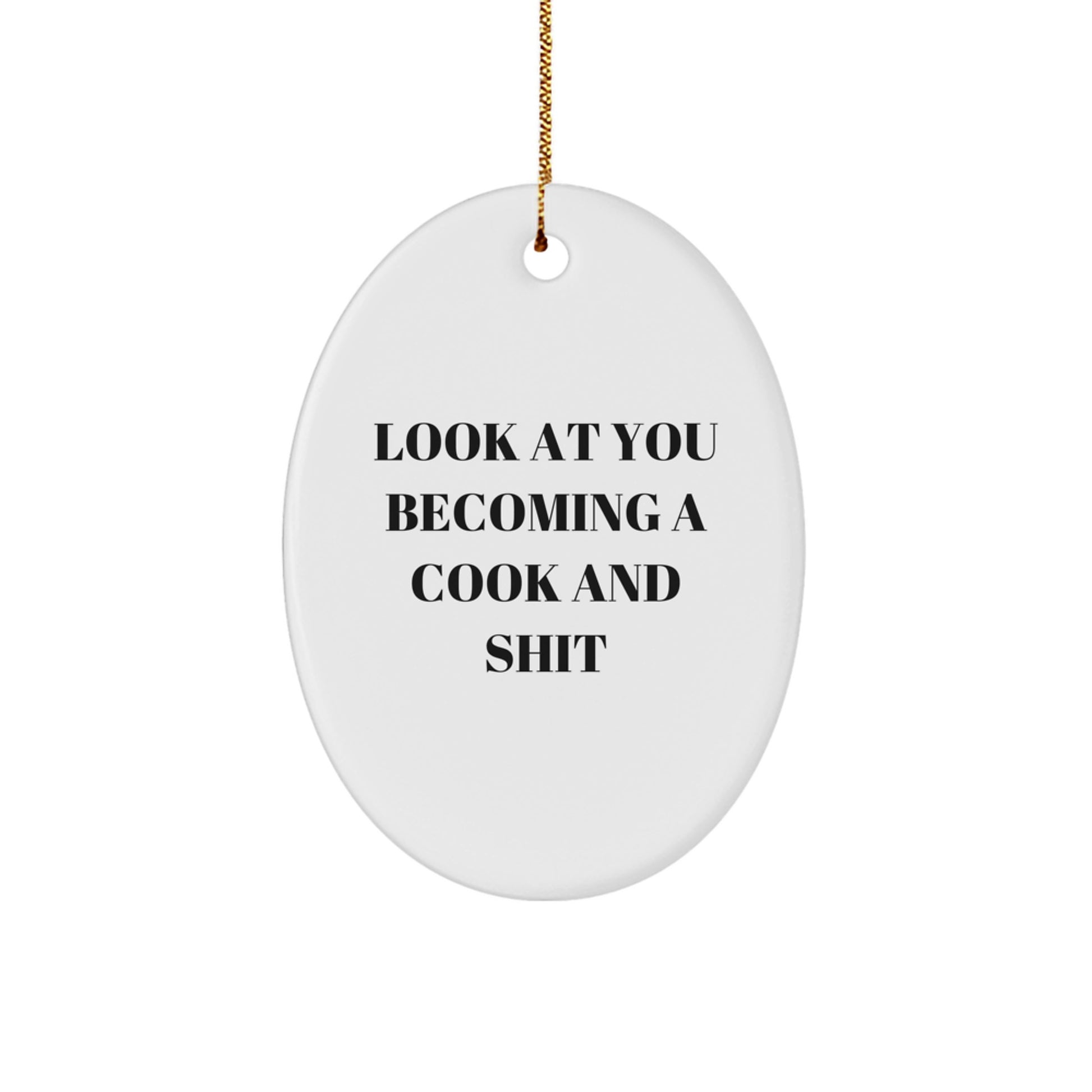 Funny Cook Oval Ornament Gifts for Men from Women on Christmas Unique - Image 1