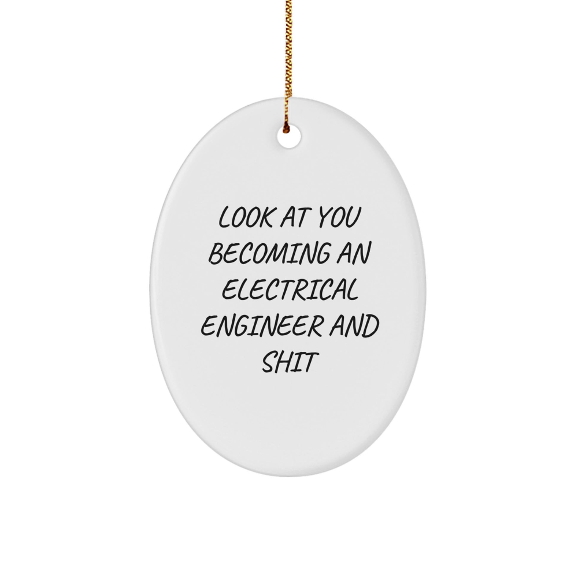 Funny Electrical Engineer Oval Ornament Gifts from Friends to Electrical Engineer Men - Image 1
