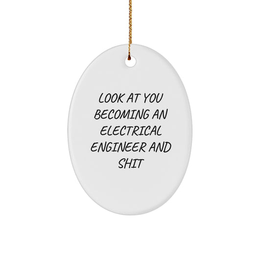 Funny Electrical Engineer Oval Ornament Gifts from Friends to Electrical Engineer Men - Image 1