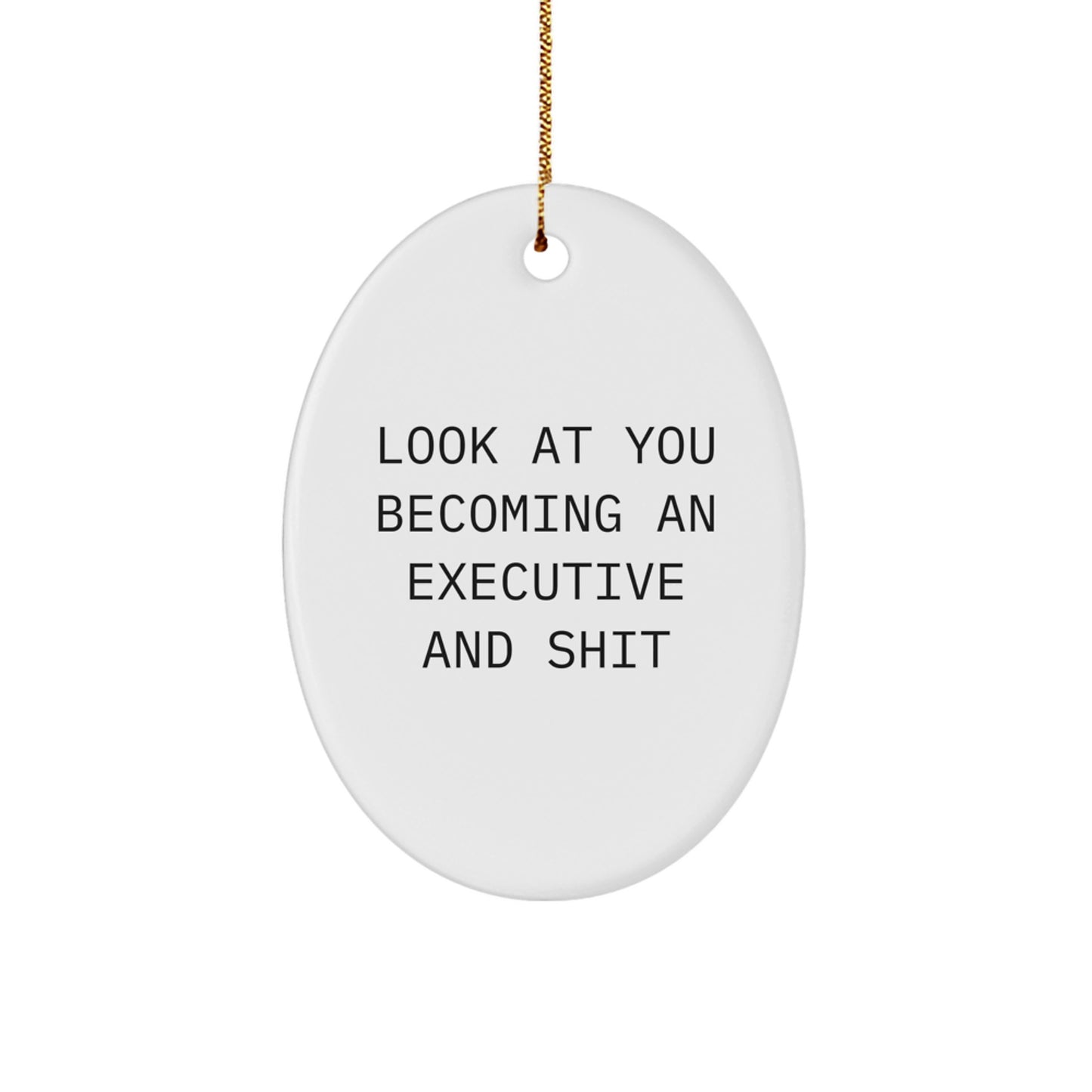 Executive Oval Ornaments Gifts from Men to Executive Friends for Christmas Unique Executive Oval Ornament Quotes Look At You Becoming An Executive And Shit - Image 1