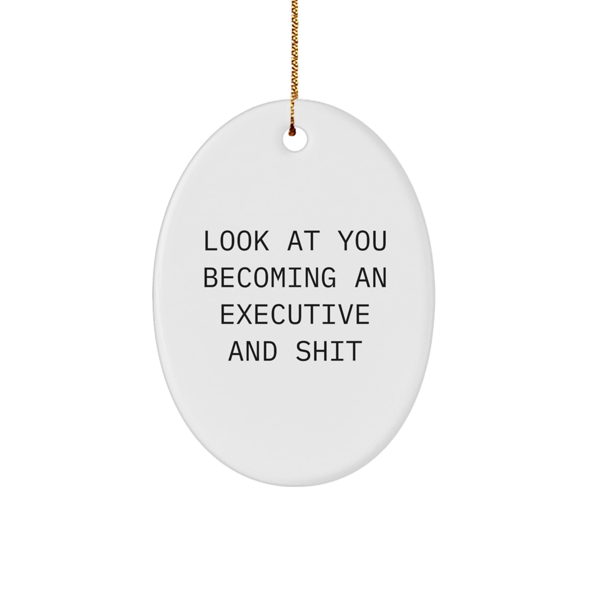 Executive Oval Ornaments Gifts from Men to Executive Friends for Christmas Unique Executive Oval Ornament Quotes Look At You Becoming An Executive And Shit - Image 1