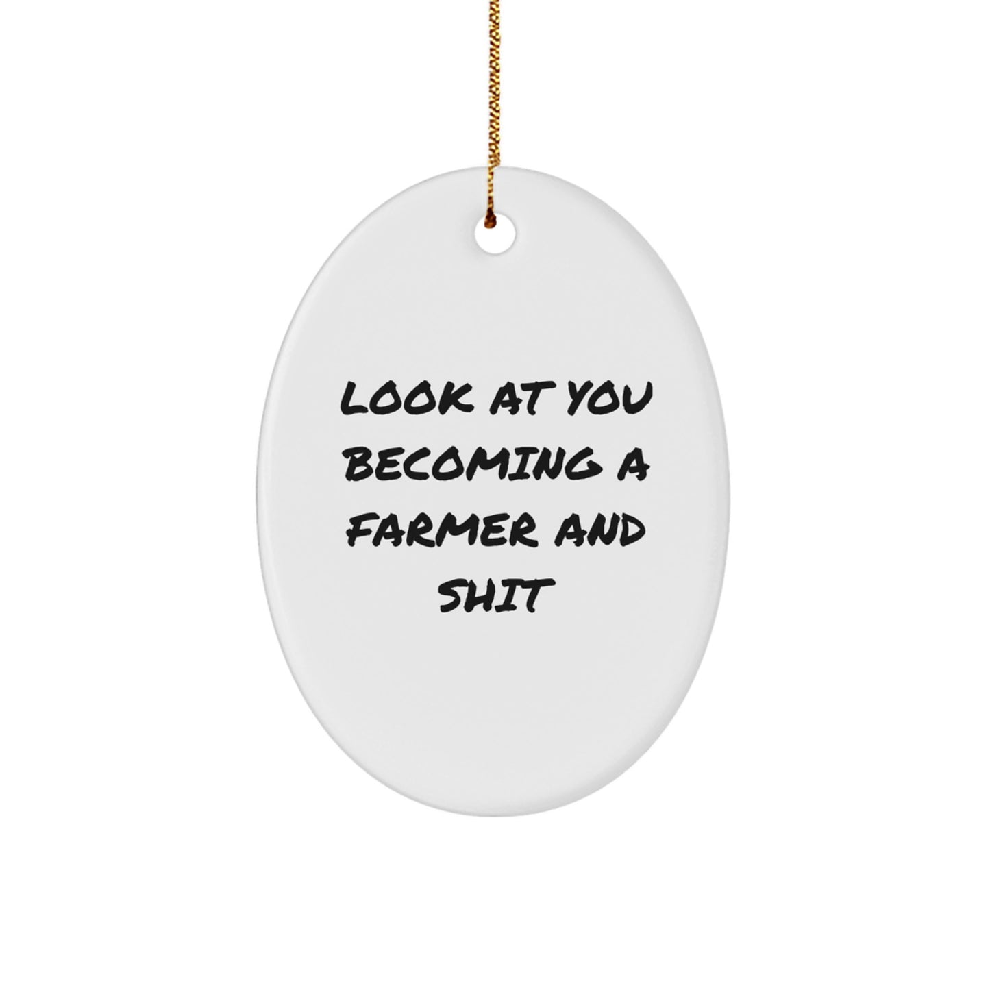 Funny Farmer Oval Ornament Gifts from Friends to Men, Women, or Family - Christmas Unique Gifts for Farmer Enthusiasts - Image 1