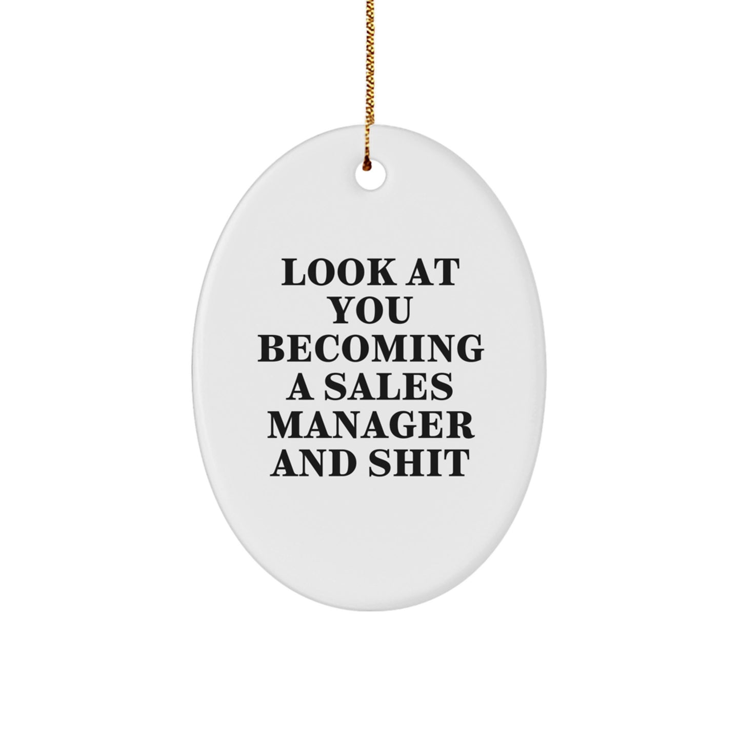 Funny Sales Manager Oval Ornament Gifts from Family for Christmas Unique Presents - Image 1