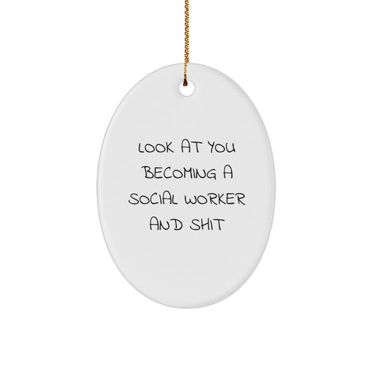 Social Worker Keepsake Christmas Ornament for Him Gift - Image 1