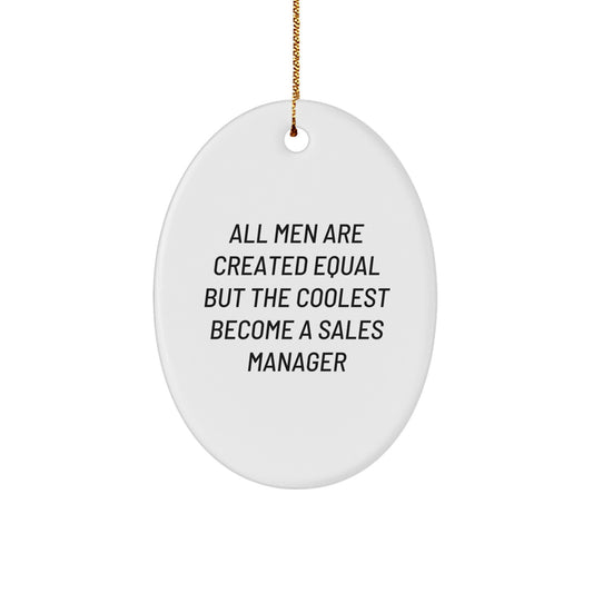 Funny Sales Manager Gifts for Men, Oval Ornament for Christmas Unique Gifts from Friends, Coworkers to Family Members - Image 1