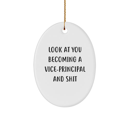 Funny Vice-principal Oval Ornament Gifts from Men to Vice-principal for Christmas Unique - Image 1