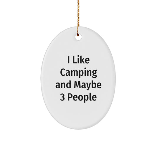 Camping Enthusiasts Gift, Funny Oval Ornament, Gifts for Camping Lovers, Christmas Unique Gifts from Friends - Image 1