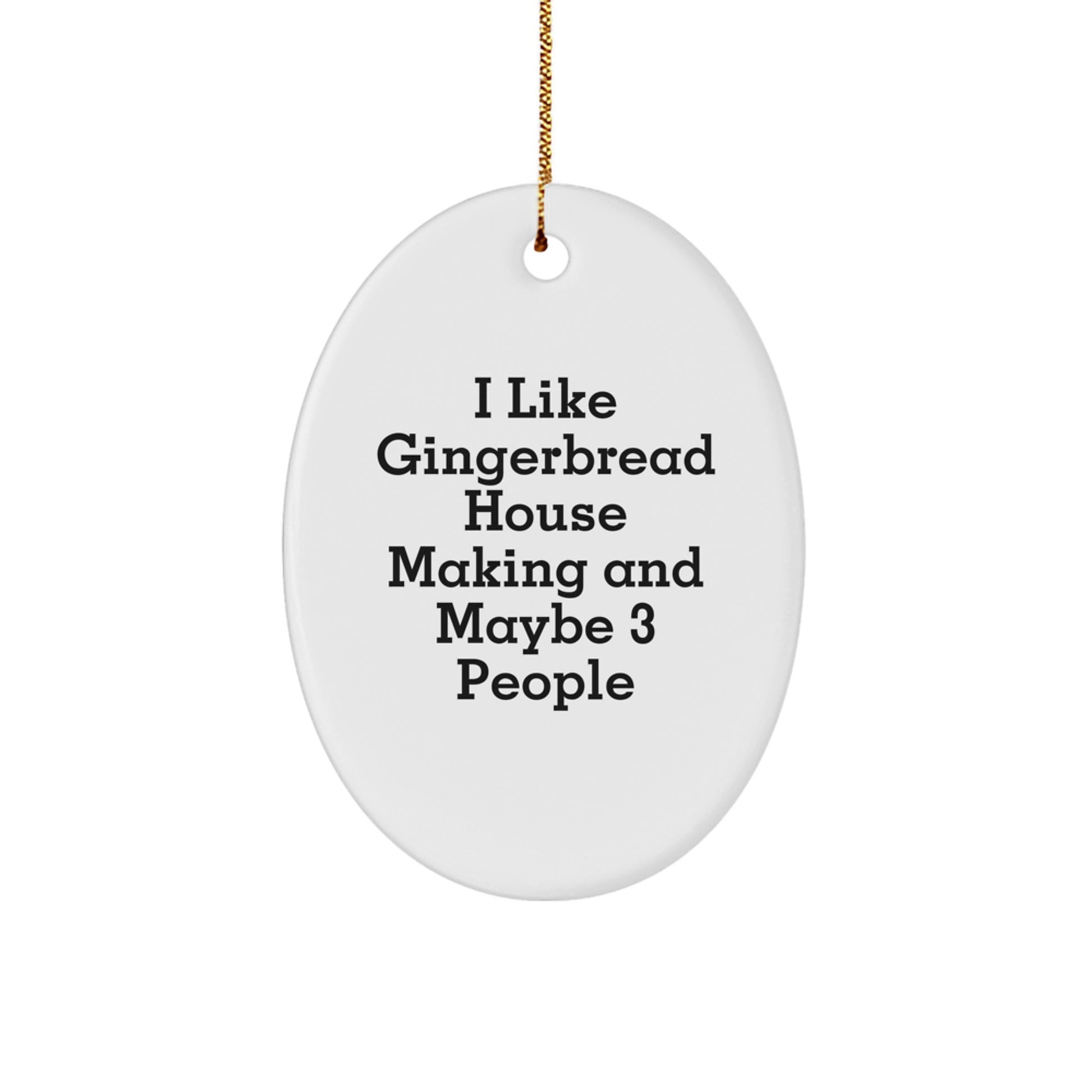 Christmas Surprise Gingerbread House Making Oval Ornament for Teens Gift - Image 1