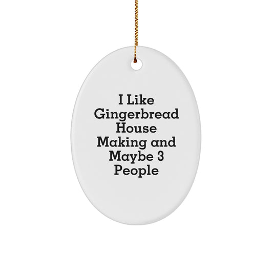 Christmas Surprise Gingerbread House Making Oval Ornament for Teens Gift - Image 1