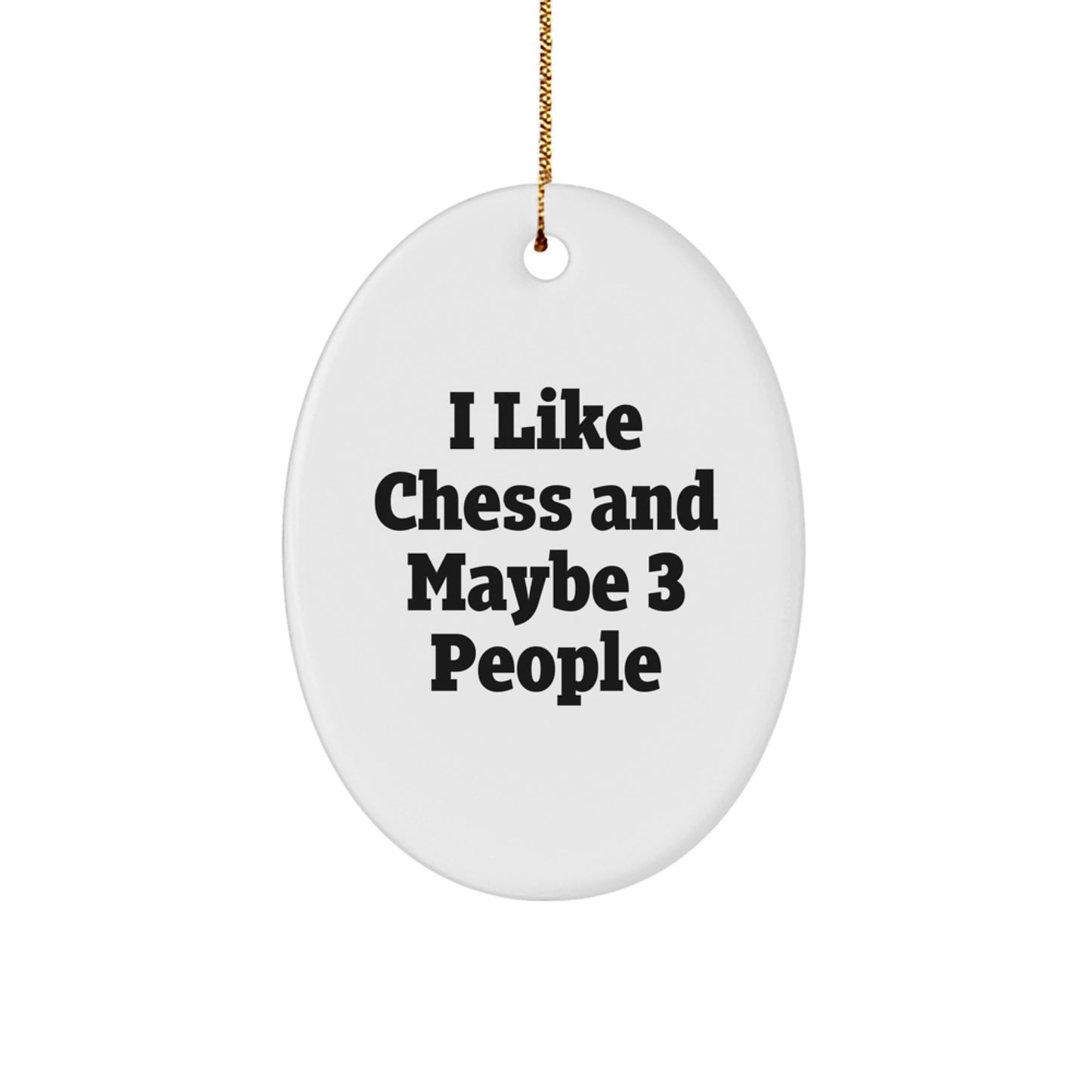 Funny Chess Oval Ornament Gifts for Friends, Unique Christmas Decorations from Men, Oval Shaped Chess Decor for Desk, Table or Mantle - Image 1