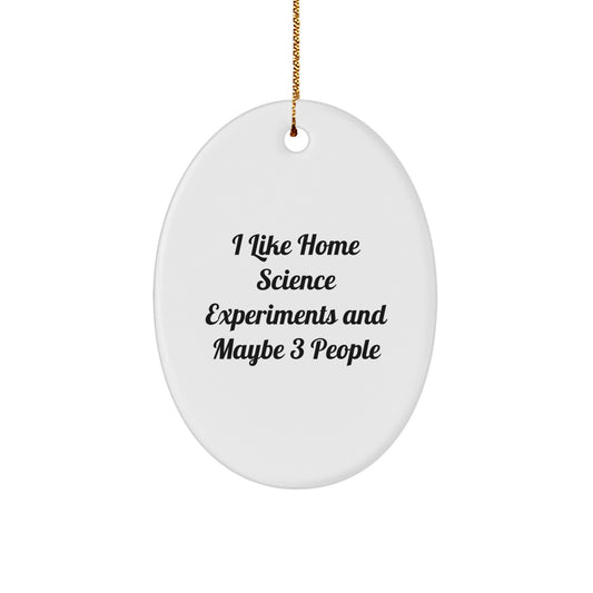 Home Science Experiments Gifts for Friends, Funny Oval Ornament, Gifts from Men, I Like Home Science Experiments And Maybe 3 People Christmas Unique Gifts - Image 1