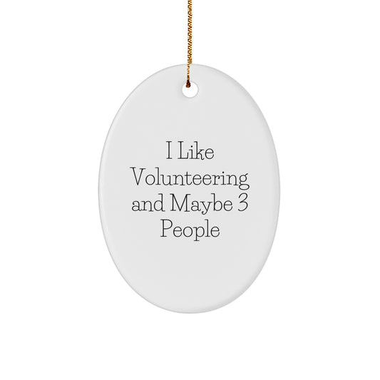 Funny Volunteering Oval Ornament Gifts from Friends and Family, Inspirational Quotes, Christmas Unique Decorations - Image 1