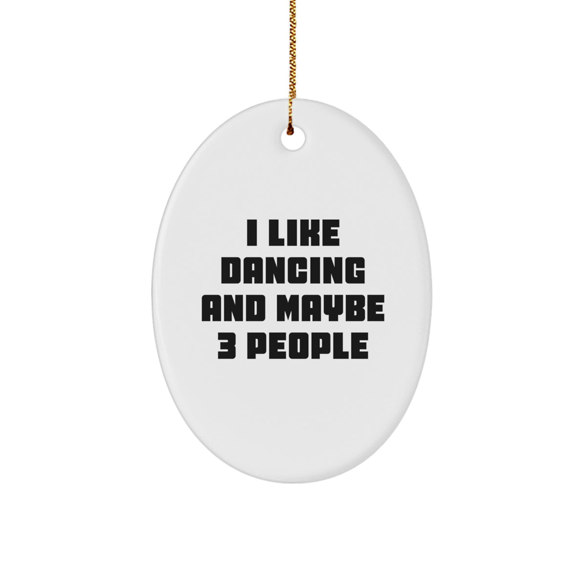 Playful Dancing Oval Ornament Gift for Friends Novelty Christmas - Image 1