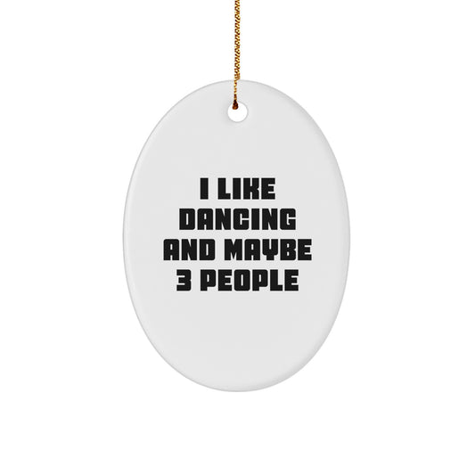 Playful Dancing Oval Ornament Gift for Friends Novelty Christmas - Image 1