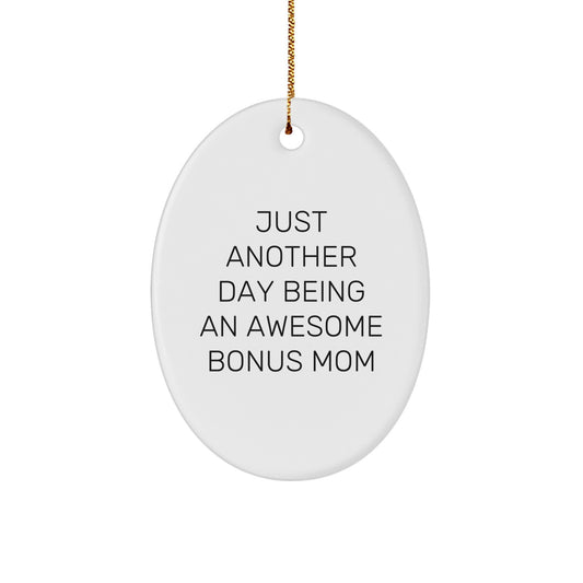 Bonus Mom Keepsake Christmas Ornament for Her Gift – Awesome Bonus Mom - Image 1