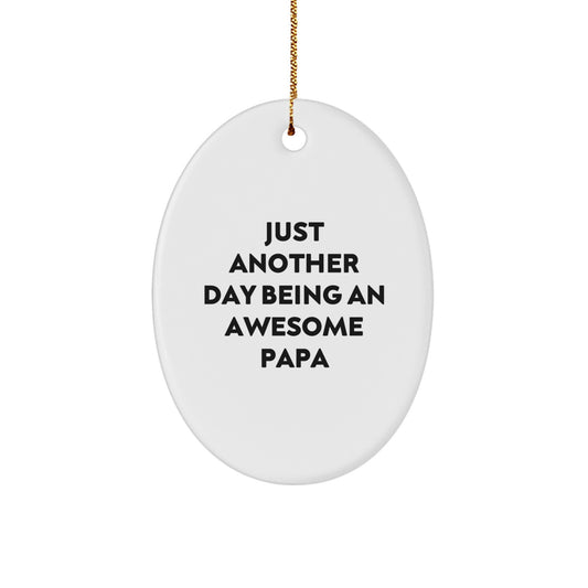 Papa Oval Ornament Gifts from Family - Funny Christmas Decorations for Papa's Home - Image 1