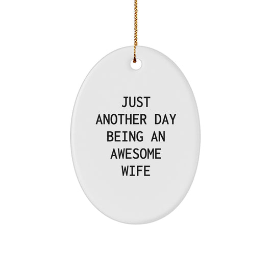 Funny Wife Oval Ornament Gifts from Men to Wife for Christmas Unique Presents - Image 1