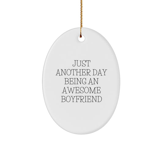 Funny Sweetheart Oval Ornament Gift for Him from Men, Christmas Unique Gifts - Image 1