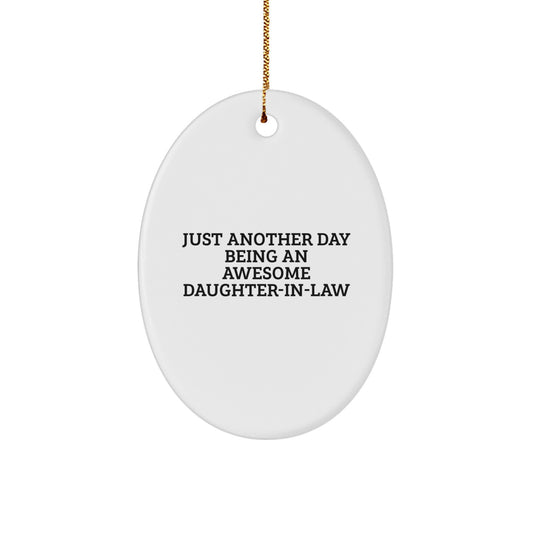 Funny Daughter-in-law Gifts from Men Christmas Unique Gifts for Daughter-in-law Oval Ornament - Image 1