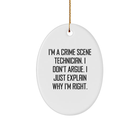 Funny Crime Scene Technician Oval Ornament Gifts from Friends, Coworkers, Family for Men, Women, Crime Scene Technician Christmas Unique Decorations - Image 1