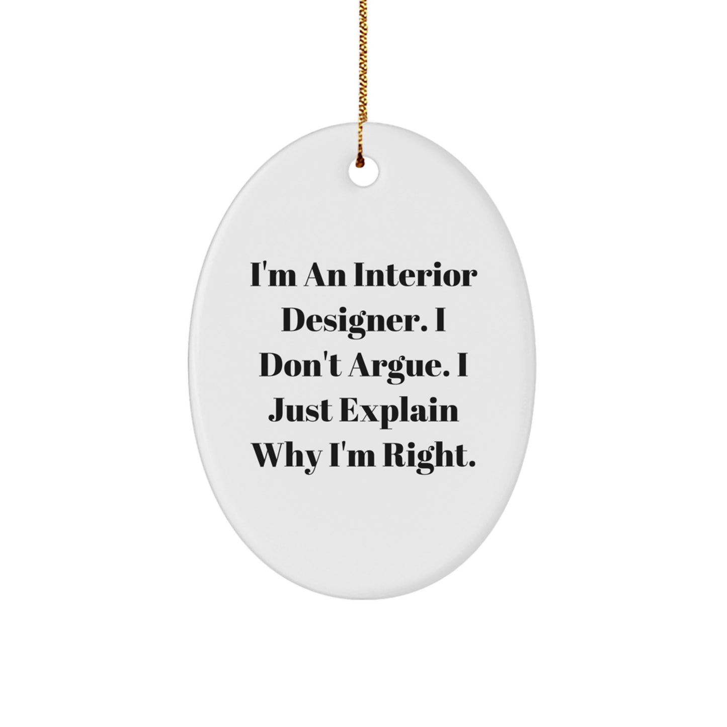 For Him Interior Designer Keepsake Christmas Ornament Gift - Image 1