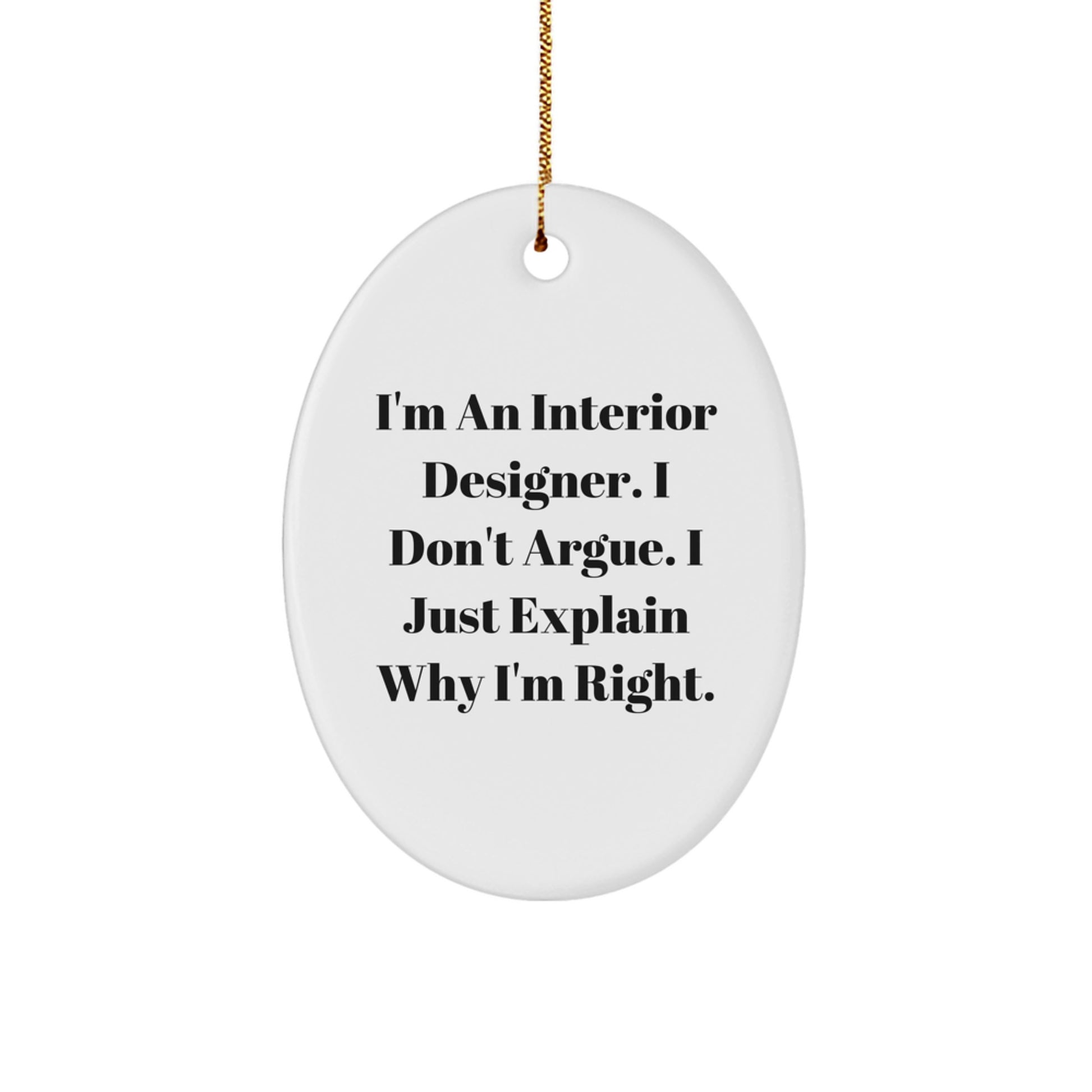 For Him Interior Designer Keepsake Christmas Ornament Gift - Image 1