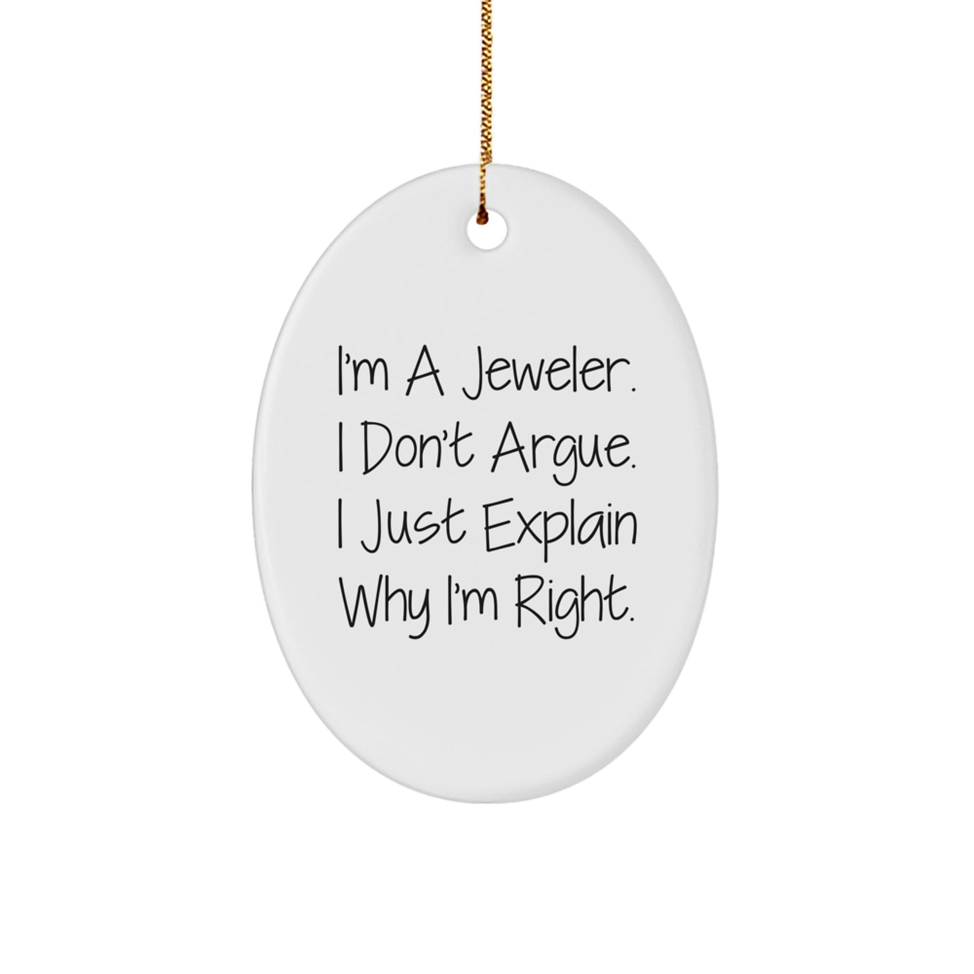 Funny Jeweler Gifts from Men to Women Oval Ornament for Christmas Unique Presents - Image 1