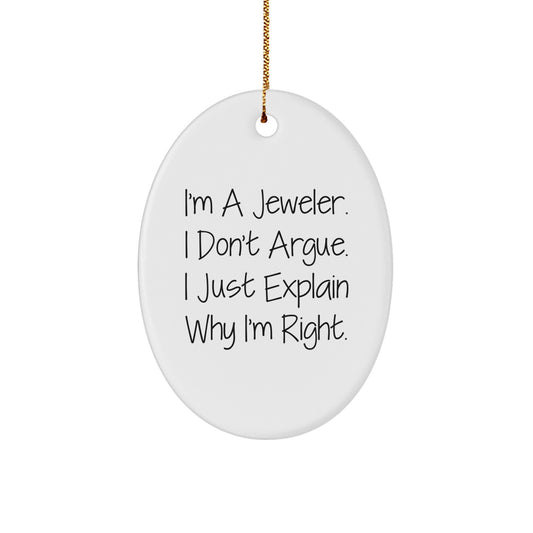 Funny Jeweler Gifts from Men to Women Oval Ornament for Christmas Unique Presents - Image 1