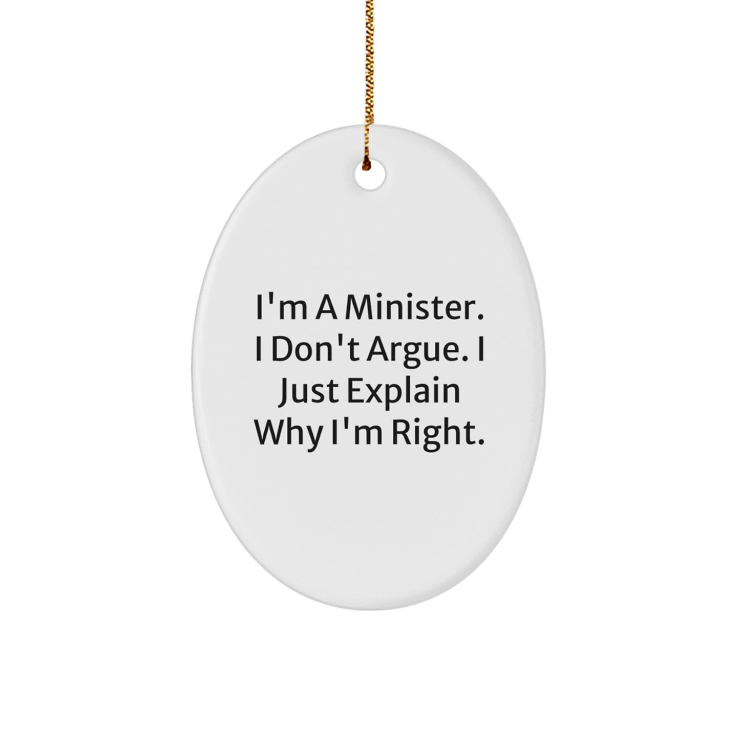 Funny Minister Oval Ornament Gift for Ministers - Christmas Unique Decorations from Friends - Image 1