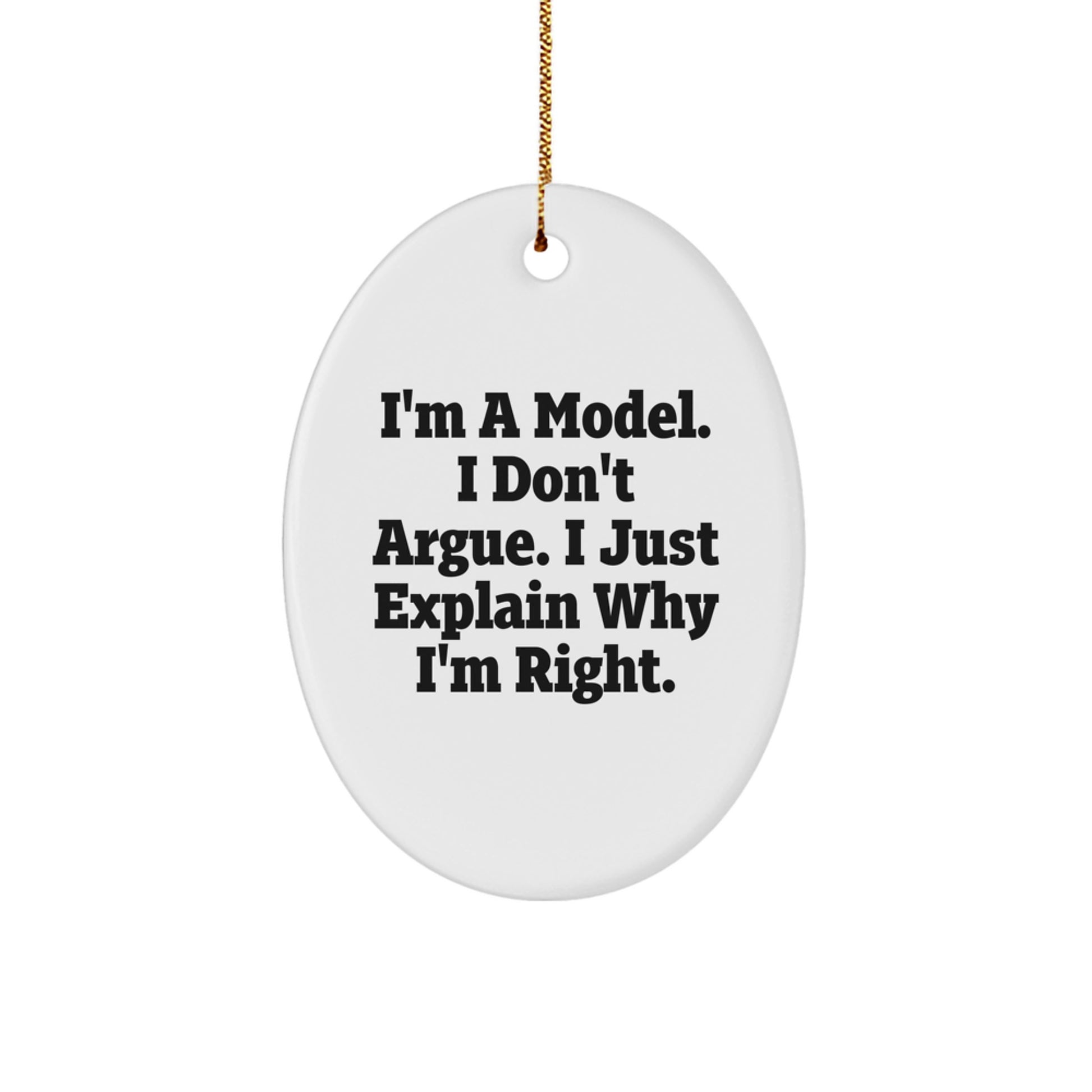 Funny Model Oval Ornament Gifts from Friends for Men, Unique Christmas Unique Gifts for Him - Image 1