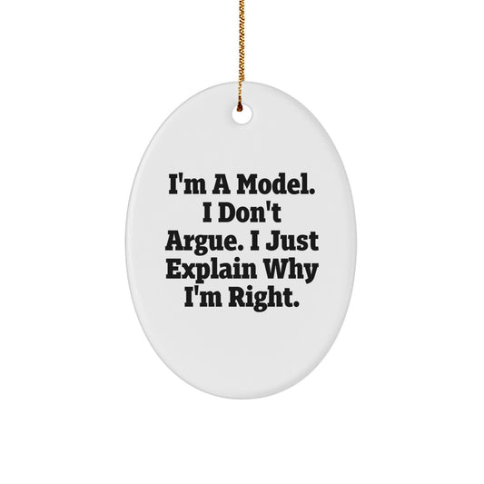 Funny Model Oval Ornament Gifts from Friends for Men, Unique Christmas Unique Gifts for Him - Image 1