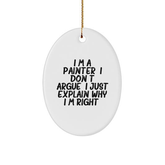 Funny Painter Decorations Oval Ornaments Gifts from Men to Painter Friends - Image 1