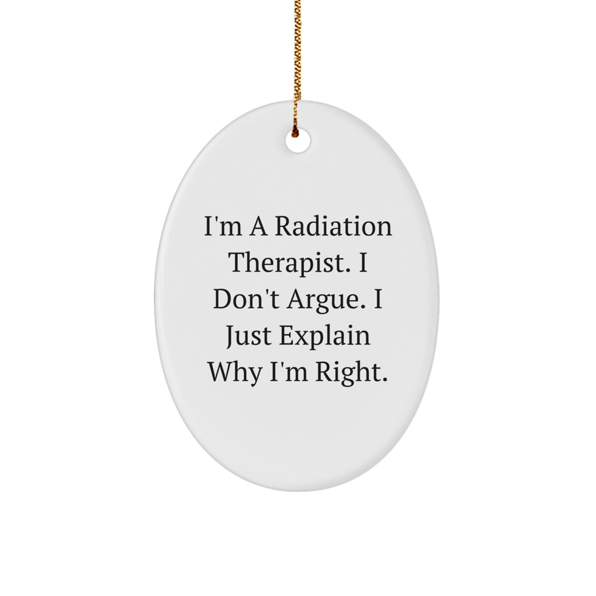 Funny Radiation Therapist Gifts from Friends for Radiation Therapist, Oval Ornament Unique Christmas Decorations, Christmas Unique Gifts for Radiation Therapist, Men, Women, Family - Image 1