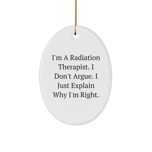 Funny Radiation Therapist Gifts from Friends for Radiation Therapist, Oval Ornament Unique Christmas Decorations, Christmas Unique Gifts for Radiation Therapist, Men, Women, Family - Image 1