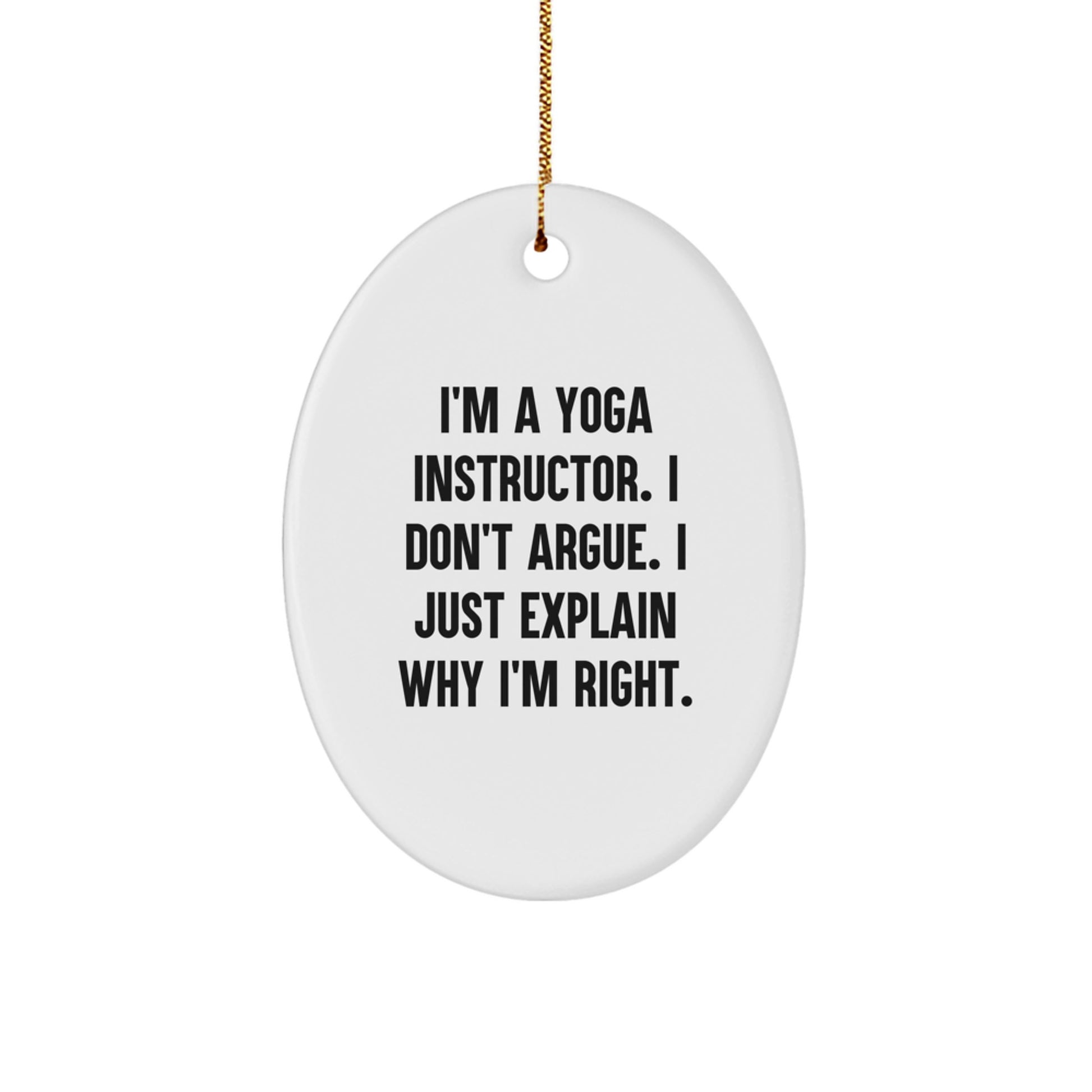Funny Yoga Instructor Gifts from Friends - Oval Ornament for Yoga Men - Unique Christmas Unique Gifts for Yoga Instructor Women - Oval Shaped Ornament - Image 1