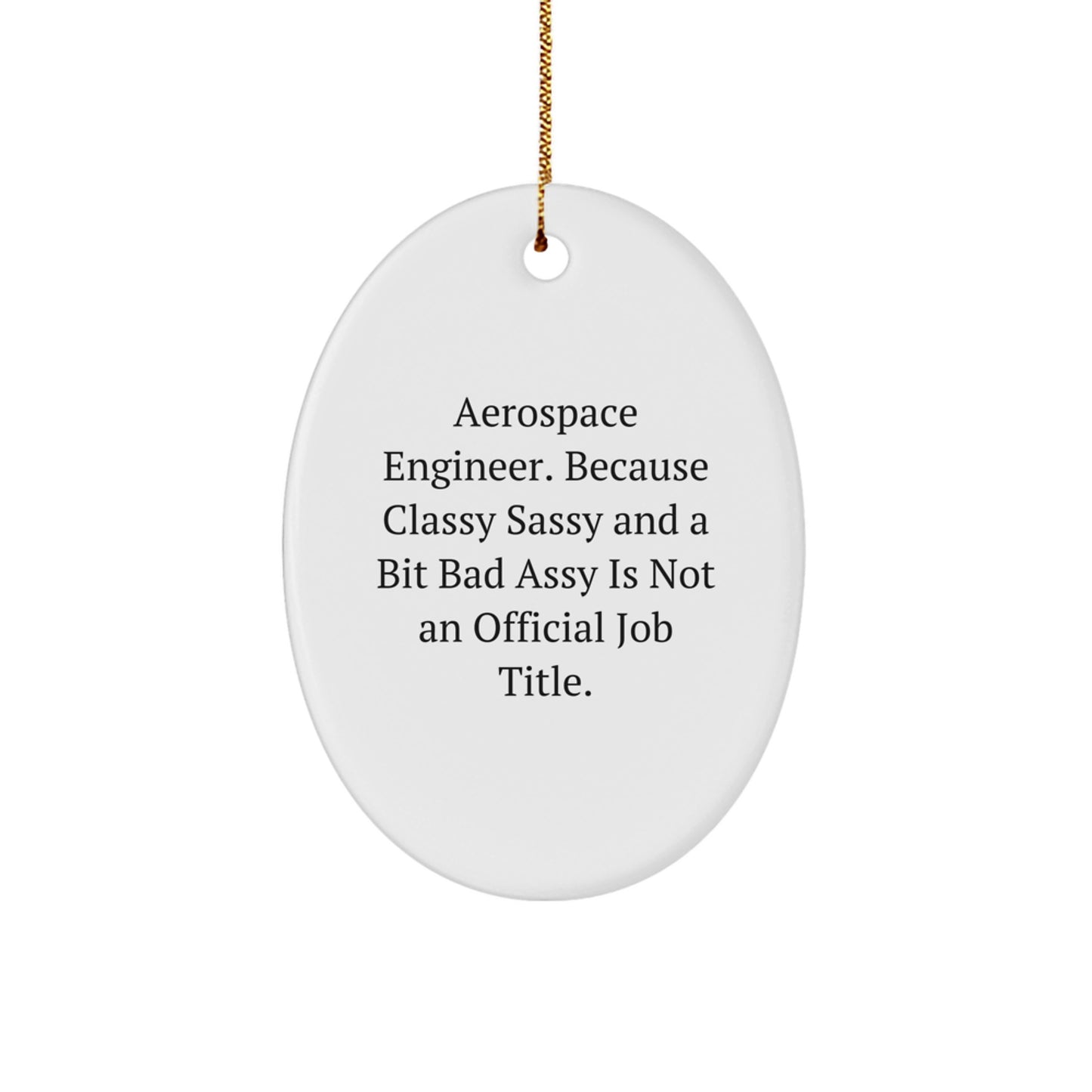 Funny Aerospace Engineer Gift, Oval Ornament for Classy Sassy Friends, Christmas Unique Gifts from Men to Aerospace Engineer - Image 1