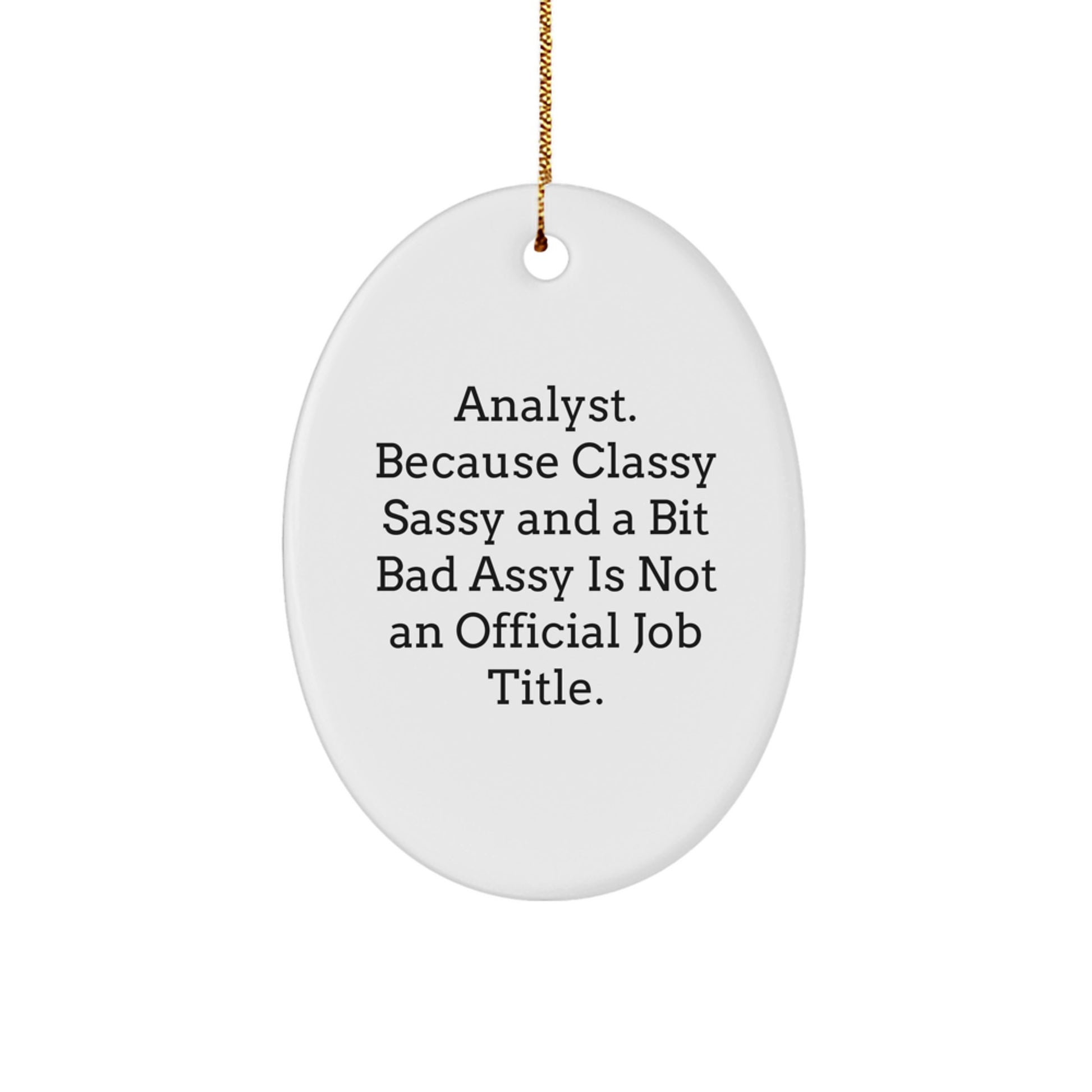 Funny Analyst Gifts from Friends - Oval Ornament for Men, Women, Coworkers, and Family on Christmas - Image 1