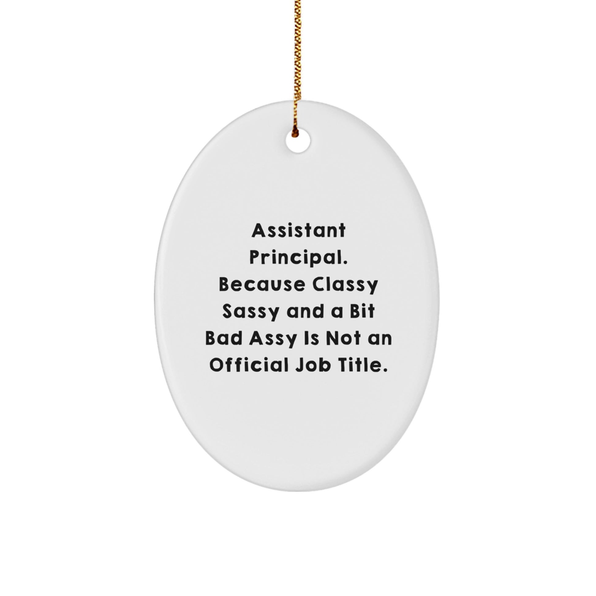 Funny Assistant Principal Gifts for Men or Women - Oval Ornament with Christmas Quote - Gifts from Family or Friends - Image 1