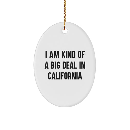 Funny California Oval Ornament Gifts from Friends for Christmas, I Am Kind Of A Prime Selection In California Lover, California Home Decor - Image 1