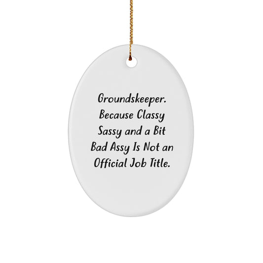 Funny groundskeeper Gifts from Men for groundskeeper, Oval Ornament Decoration, Christmas Unique Gifts - Image 1