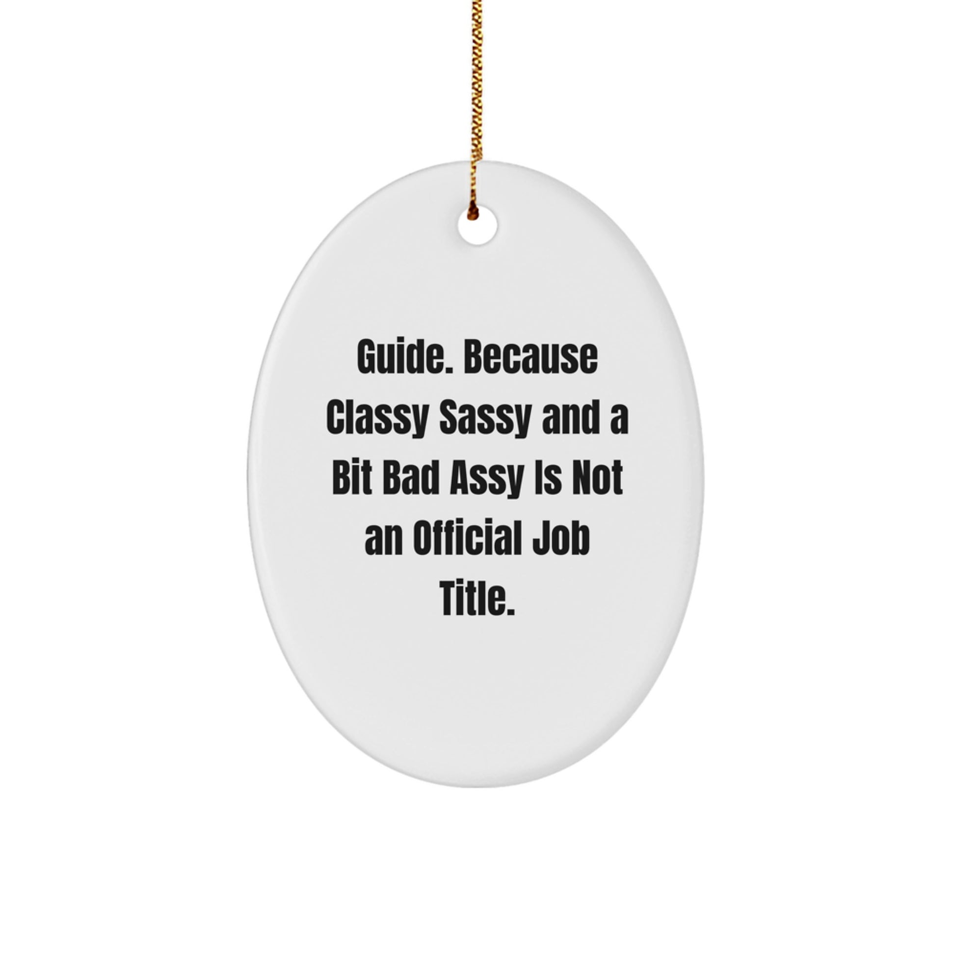 Funny Guide Gifts from Friends for Guide Lovers - Oval Ornament - Image 1